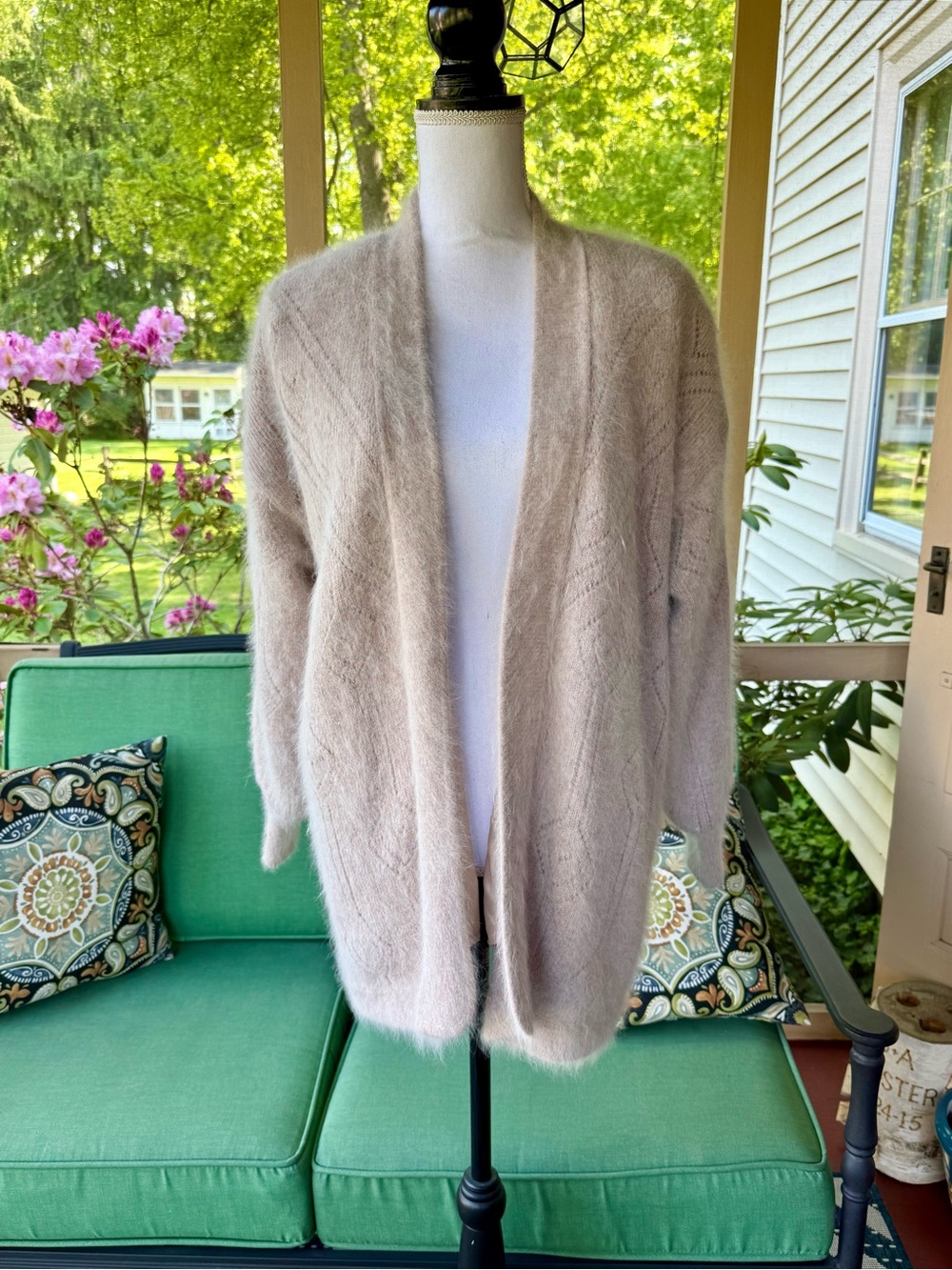 Vintage Venesha Angora Knit Cardigan Sweater